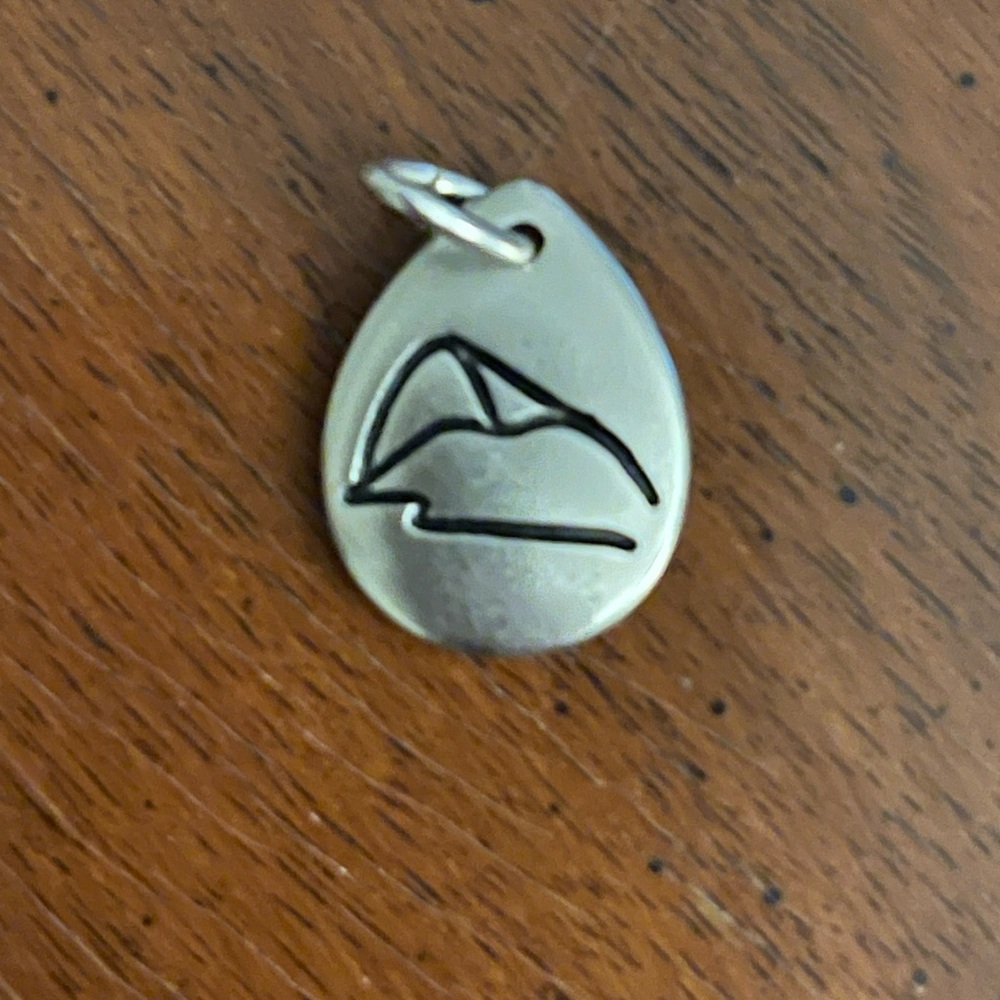 H. STERN SUGAR LOAF MOUNTAIN PEWTER TEARDROP PENDANT/CHARM RIO DE JANEIRO BRAZIL